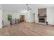 Bright living room with vaulted ceilings, stone fireplace, and view of the front porch at 641 Charing Cross Dr, Marietta, GA 30066