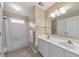 Bathroom offers double sinks, ample counter space, and a shower-tub combo for a Gathering friendly home at 70 Parkside Cir, Marietta, GA 30068