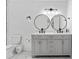 Bathroom featuring grey vanity with double sink and modern fixtures at 2723 Horseshoe Creek Sw Dr, Marietta, GA 30064