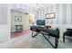 Bright home office space with modern desk and view of the staircase at 121 Camdyn Cir, Woodstock, GA 30188