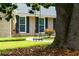 Charming home exterior, featuring flower beds under the windows and a swing hanging from a mature tree at 690 Glenforest Rd, Sandy Springs, GA 30328