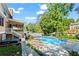 Backyard featuring a large pool, patio and screened porch at 2917 Rockbridge Rd, Marietta, GA 30066