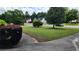 Well-maintained front yard with lush lawn and mature trees in a suburban neighborhood at 3858 Glenlake Dr, Douglasville, GA 30134