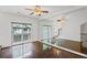 Bright living room featuring a large mirror and dark hardwood floors at 221 Semel Nw Dr # 273, Atlanta, GA 30309
