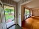 Inviting entryway with hardwood floors and traditional wallpaper details at 2636 Whiteleigh Ne Ct, Atlanta, GA 30345