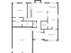 First floor plan showing layout of living room, kitchen, dining room, and garage at 214 Kingsley Way, Woodstock, GA 30188
