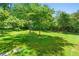 Spacious backyard featuring mature trees and lush green grass, perfect for outdoor activities at 4842 Mcpherson Ne Dr, Roswell, GA 30075