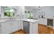 Renovated kitchen features white cabinets, stainless appliances, and a beverage fridge at 4842 Mcpherson Ne Dr, Roswell, GA 30075