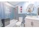 Updated full bathroom featuring new vanity and modern shower at 2592 Dresden Dr, Atlanta, GA 30341