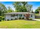 Charming ranch-style house with a manicured front yard and a light blue front door at 3153 Bonway Dr, Decatur, GA 30032