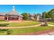 A lovely common area with the Duluth Festival Center, grassy areas, and fountains at 4180 Cavalier Way, Duluth, GA 30097
