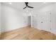 Bright bedroom with modern ceiling fan at 2339 Eastwood Dr, Snellville, GA 30078