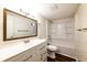 Modern bathroom with vanity, mirror, and shower-tub combination at 3626 Buford Ne Hwy # C2, Brookhaven, GA 30329