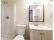 This bathroom features a sleek, modern design with a glass-door shower and minimalist fixtures at 3626 Buford Ne Hwy # C2, Brookhaven, GA 30329