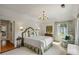 Bright bedroom with white wainscoting, coordinated fabrics, and hardwood floors visible through an open doorway at 675 W Paces Ferry Nw Rd # 11, Atlanta, GA 30327