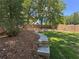 Well-maintained backyard featuring tiered landscaping and a privacy fence at 4080 Longford Ne Dr, Marietta, GA 30066