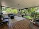 Relaxing screened porch featuring a comfortable seating area and a view of the backyard at 4080 Longford Ne Dr, Marietta, GA 30066