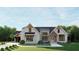 Beautiful home exterior featuring a well-manicured lawn, lovely landscaping, and charming architectural details at 2468 Rockbridge Nw Rd, Conyers, GA 30012