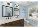 Stylish bathroom featuring double sinks with modern faucets and sleek fixtures, offering a contemporary feel at 3524 Old Towne Ln, Cumming, GA 30040