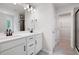 Modern bathroom features double sink vanity, large mirror, and a separate room at 63 Brookstone E Park, Acworth, GA 30101