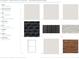 Selection of exterior design elements including siding, brick, roofing, and trim samples at 741 Keystone Dr, Woodstock, GA 30188