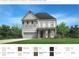 Two-story home with a brick facade, dark roof, and cedar columns on the front porch at 741 Keystone Dr, Woodstock, GA 30188