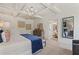 The primary bedroom features recessed lights and modern decor at 211 Linford Dr, Locust Grove, GA 30248