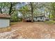 Spacious backyard with a deck and mature trees, offering ample space for outdoor activities at 2205 Stockbridge Se Dr, Atlanta, GA 30316