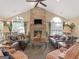 Inviting living room with stone fireplace, vaulted ceilings, large windows, and comfortable seating at 401 Kenley Ct, Mcdonough, GA 30253