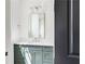 Charming bathroom featuring stylish fixtures and a green vanity for a touch of elegance at 1211 Reeder Ne Cir, Atlanta, GA 30306