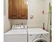 Functional laundry room with washer, dryer, wall cabinets, and ample space for laundry tasks at 3298 Robinson Oaks Ne Way, Marietta, GA 30062
