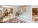 Cozy living room with seamless entry into the dining room and adjacent spaces, perfect for entertaining at 3298 Robinson Oaks Ne Way, Marietta, GA 30062