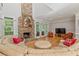 Comfortable living room with a stone fireplace and plenty of natural light at 710 Leeds Garden Ter, Alpharetta, GA 30022