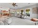 Open concept living room, looking into a kitchen and breakfast nook with large bright windows at 6355 Stallion Dr, Cumming, GA 30040
