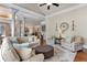 Spacious living room featuring hardwood floors, columns, and an open floor plan with light and airy design at 5045 Harrington Rd, Johns Creek, GA 30022