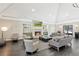 Cozy living room features a stone fireplace, wood floors, and comfortable seating at 5045 Harrington Rd, Johns Creek, GA 30022