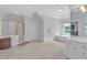 Bathroom with white vanity, separate shower and soaking tub at 5045 Harrington Rd, Johns Creek, GA 30022