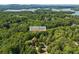 Aerial view of property at 3380 Canon Bay Drive, Cumming, GA 30041 nestled among lush trees near a lake at 3380 Canon Bay Dr, Cumming, GA 30041