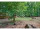 Beautifully wooded backyard featuring mature trees and privacy fence at 3380 Canon Bay Dr, Cumming, GA 30041