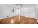 A bright bedroom with hardwood floors and a ceiling fan at 2683 Stardust Trl, Decatur, GA 30034