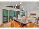 Modern dining area open to the living room, with views and access to the outside porch at 3270 Leslie Ne Ct, Atlanta, GA 30345