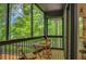Inviting screened porch with a table and chairs overlooking the lush greenery at 3270 Leslie Ne Ct, Atlanta, GA 30345