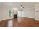 Spacious living room with hardwood floors, fireplace, and plenty of natural light at 3992 Camden Way, Alpharetta, GA 30005