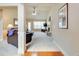 Spacious living room features plush carpeting, a brick fireplace, vaulted ceilings, and ample natural light at 4217 Brentwood Dr, Buford, GA 30518