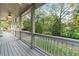 Inviting porch featuring a painted wood floor, railing, and ceiling fans, overlooking the front yard and street at 435 Webb Dr, Norcross, GA 30071