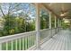 Relaxing porch with painted wood floor and ceiling fans, providing an elevated view of the surrounding greenery at 435 Webb Dr, Norcross, GA 30071