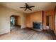 Inviting living room boasts wood floors, fireplace, and entryway to other rooms at 1388 Metropolitan Se Ave, Atlanta, GA 30316