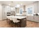 Contemporary kitchen with island, stainless steel appliances, and pendant lighting at 423 Burton Dr, Alpharetta, GA 30009