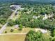 Aerial view showcases a neighborhood with homes nestled among mature trees, near commercial areas at 743 New Hope Rd, Lawrenceville, GA 30046