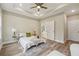 Bright main bedroom with trey ceiling, ceiling fan and ensuite bathroom at 1330 Adams Sw Dr, Atlanta, GA 30311
